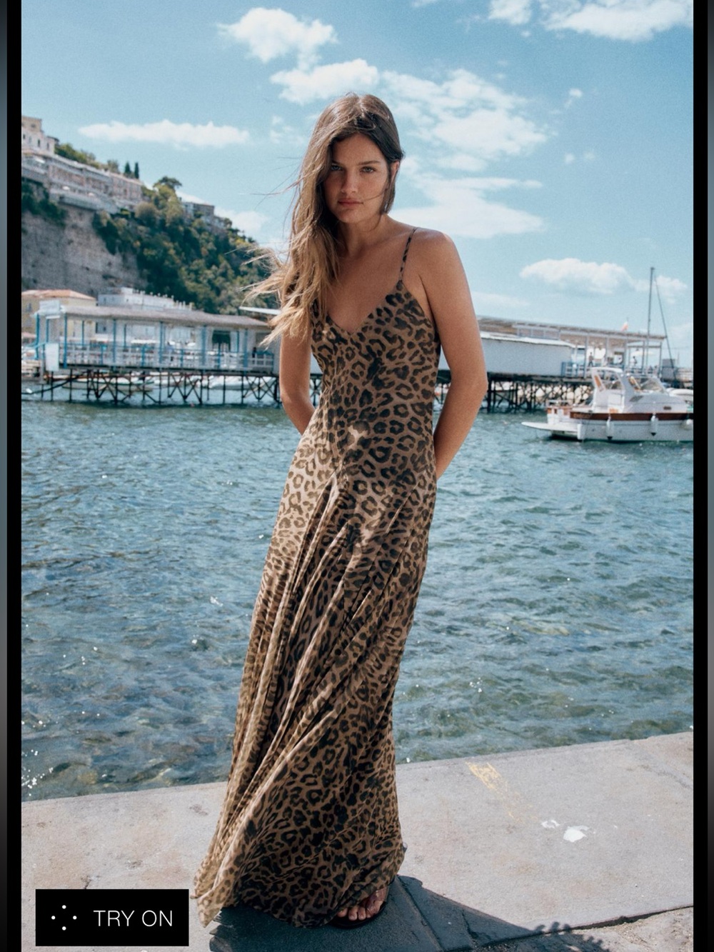 Zara leopard tulle maxi dress, size medium